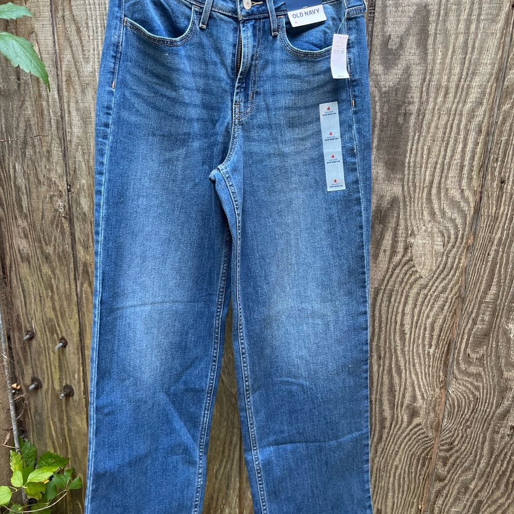 Old Navy Blue High-Rise Wow Wide Leg Jeans - Picture 3 of 7